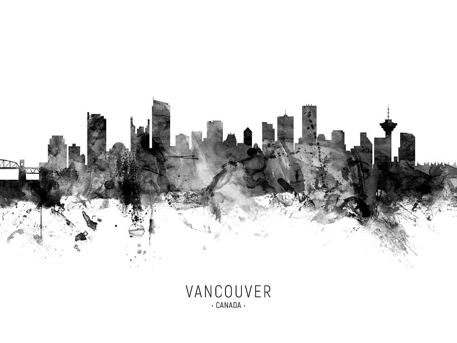 Skyline Digital Art - Vancouver Canada Skyline #13 by Michael Tompsett