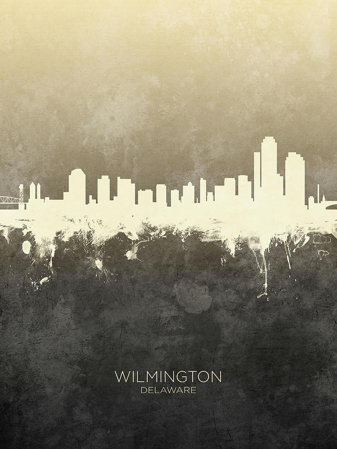 Wilmington Delaware Skyline #13 Digital Art by Michael Tompsett