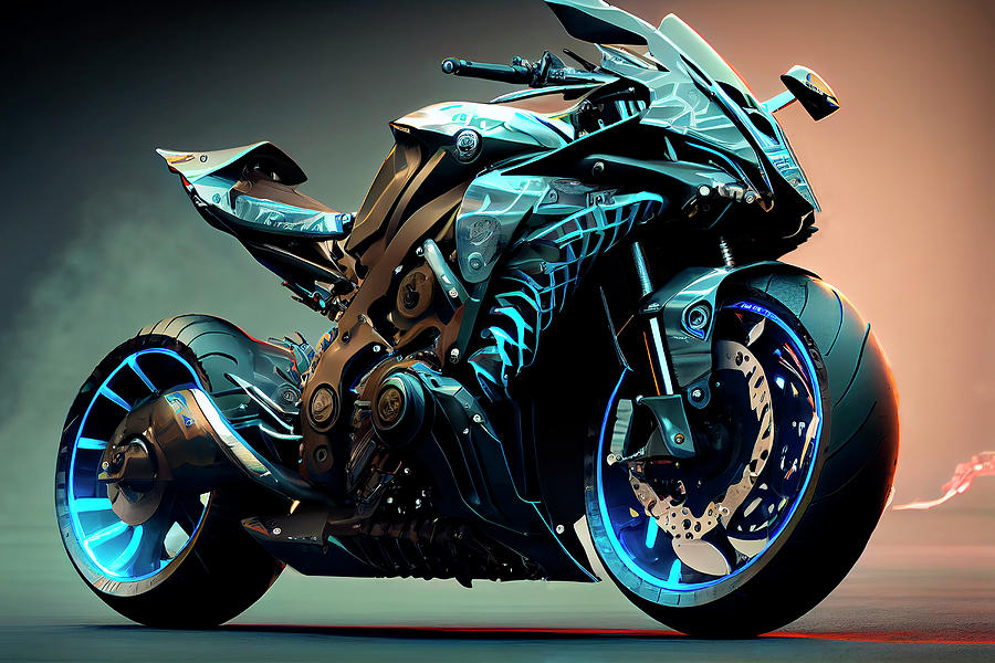 Yamaha Motorcycle Future Concept Art Digital Art by Tim Hill - Fine Art ...