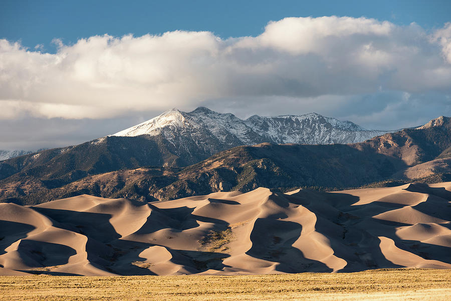 13,369 foot Cleveland Peak part of the Great Sand Dunes National ...