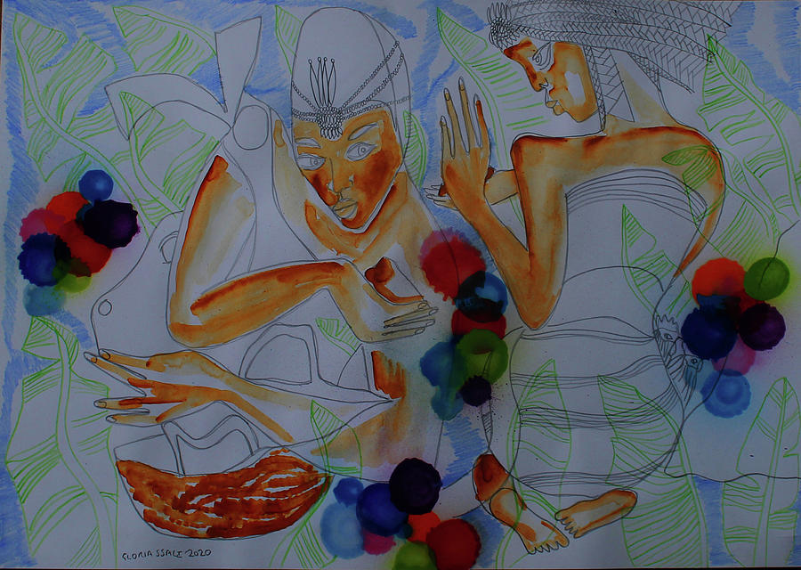 Kintu and Nambi Kintus Tasks #137 Painting by Gloria Ssali