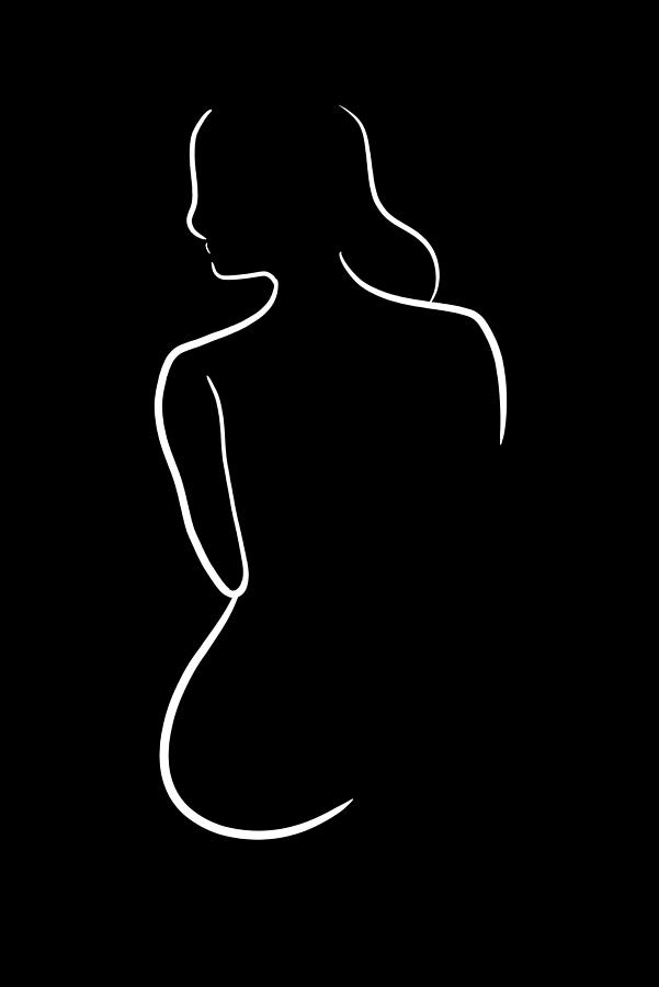 One Line Pinup Girl Oneline Singleline Portrait Painting by Amango ...