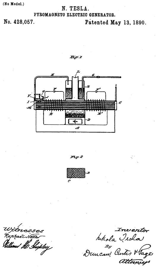 Nikola Tesla Patent #138 Mixed Media by Nikola Tesla - Fine Art America