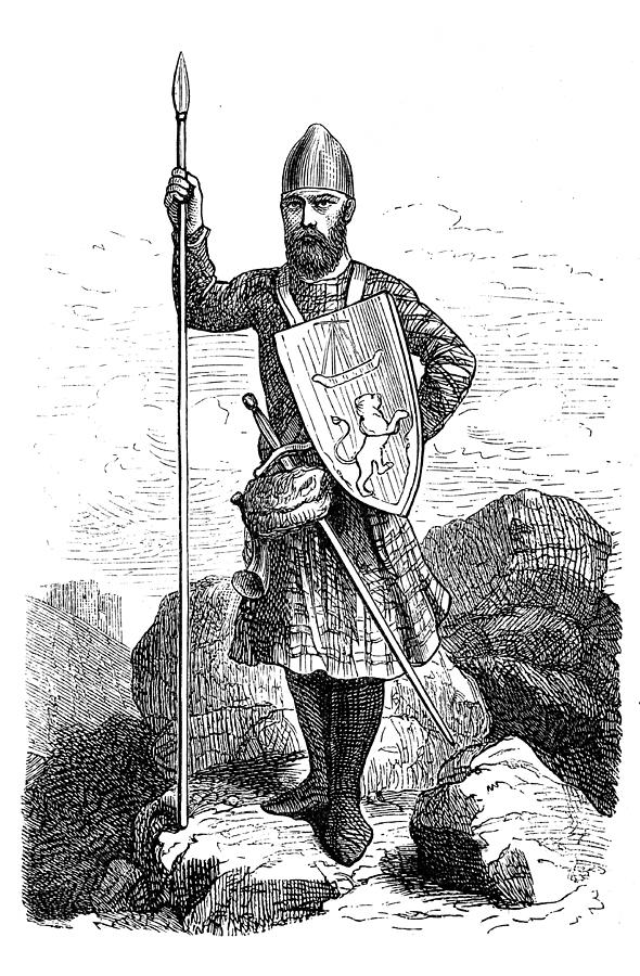 13th century Scottish Chief  warrior Drawing by Nastasic