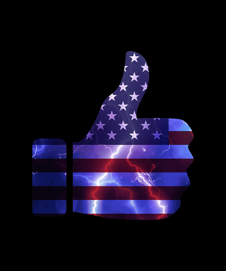 Abstract American Flag Thumbs Up Digital Art By Calnyto Fine Art America