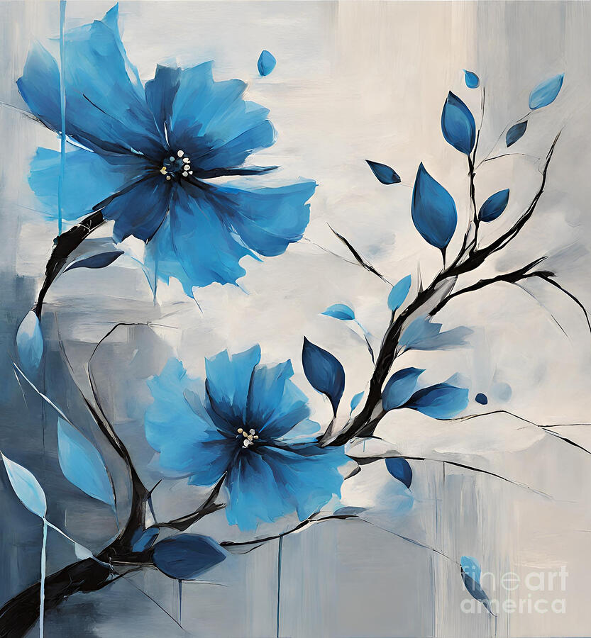 Abstract Painting - Abstract Flowers #14 by Naveen Sharma