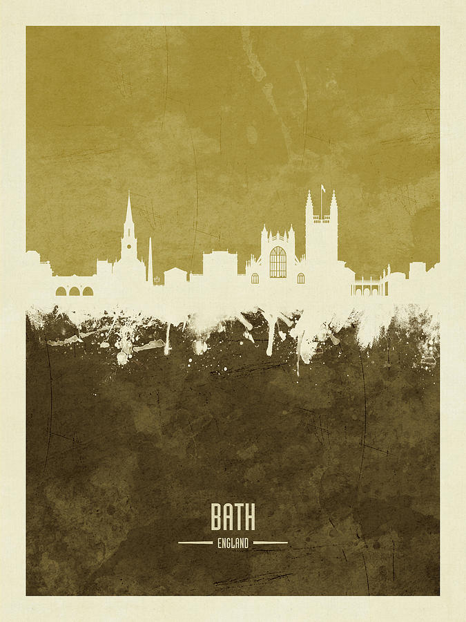 Bath England Skyline Cityscape #14 Digital Art by Michael Tompsett