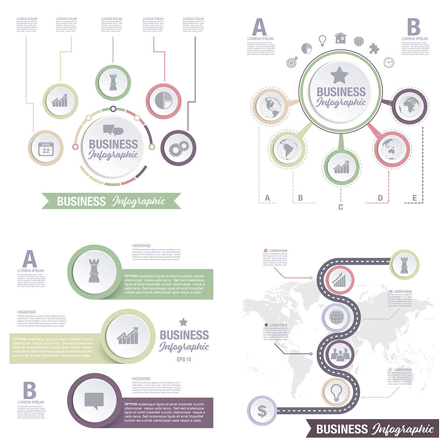 Business Infographic template With 3D Circles And Iocns #14 Drawing by Diane555