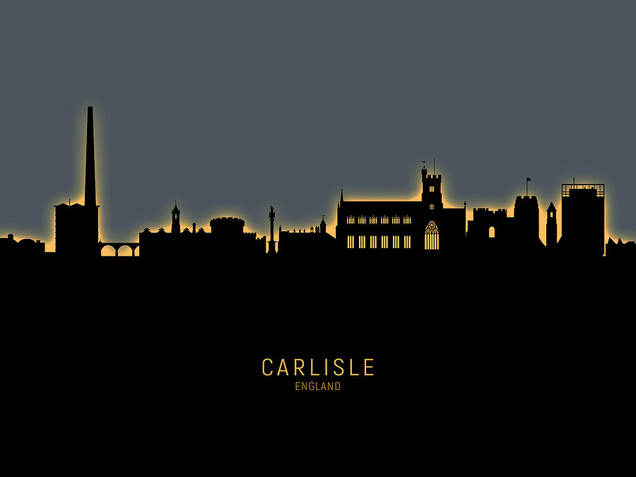 Skyline Digital Art - Carlisle England Skyline #14 by Michael Tompsett