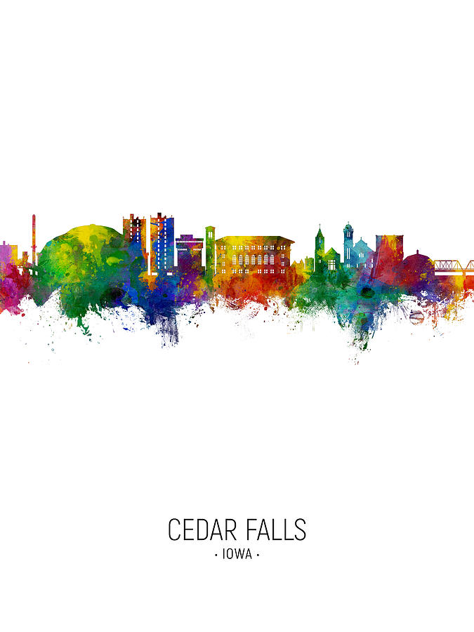 Cedar Falls Iowa Skyline #14 Digital Art by Michael Tompsett