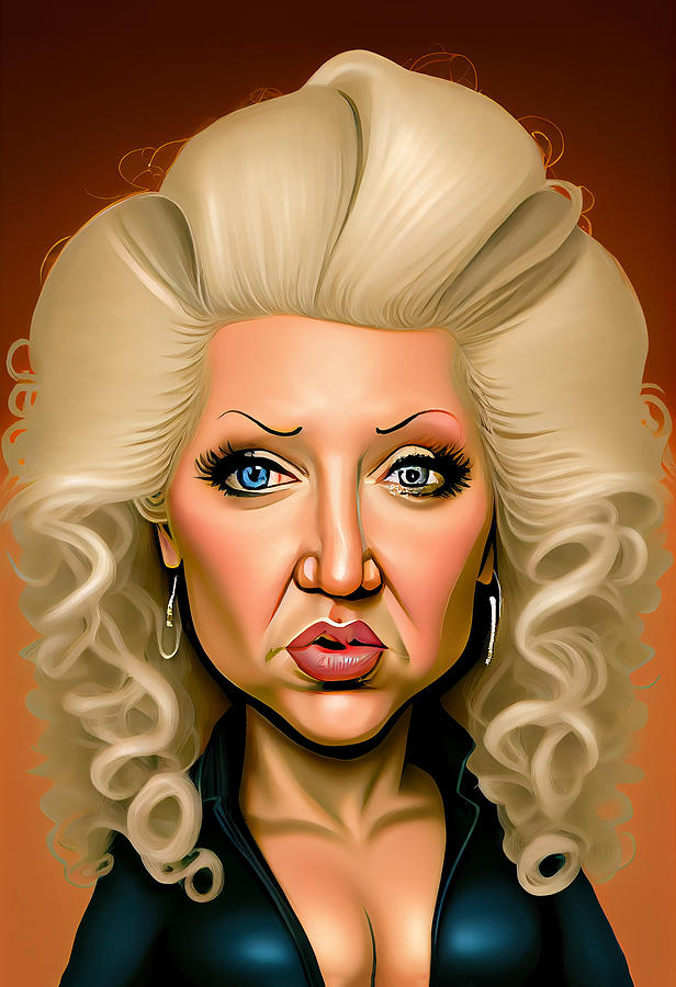 Christina Aguilera Caricature Mixed Media By Stephen Smith Galleries Fine Art America 