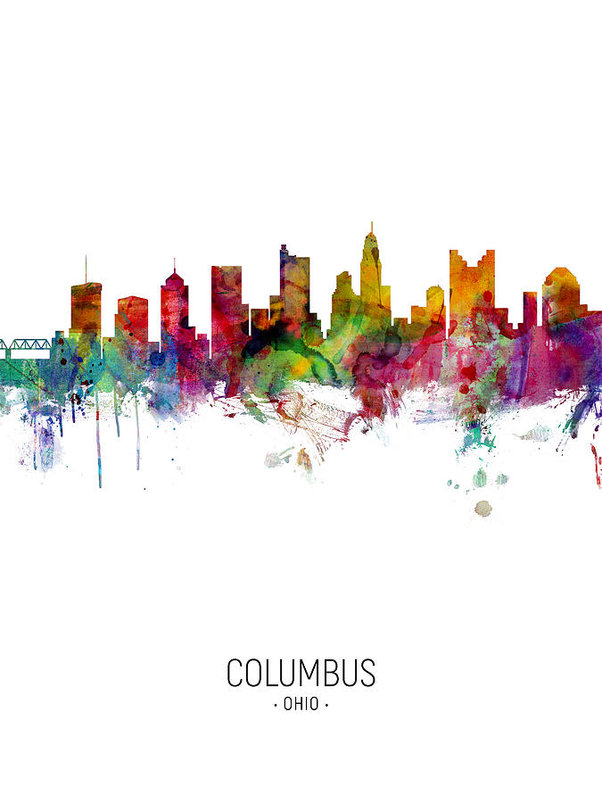 Columbus Ohio Skyline #14 Digital Art by Michael Tompsett