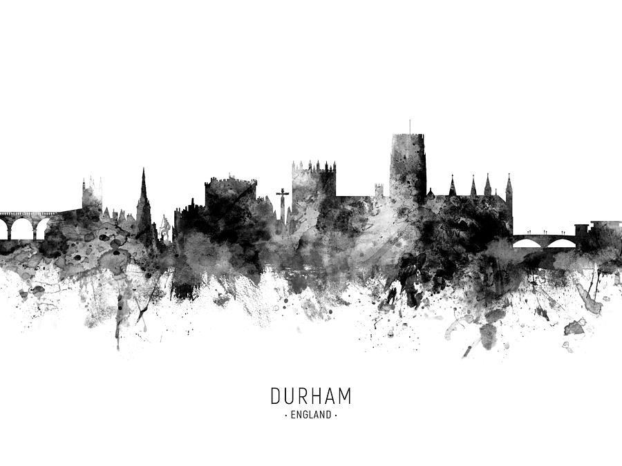 Durham Digital Art - Durham England Skyline Cityscape #14 by Michael Tompsett