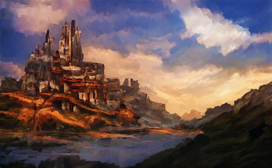 Fantasy Landscape Portrait Digital Art by Bob Smerecki - Fine Art America