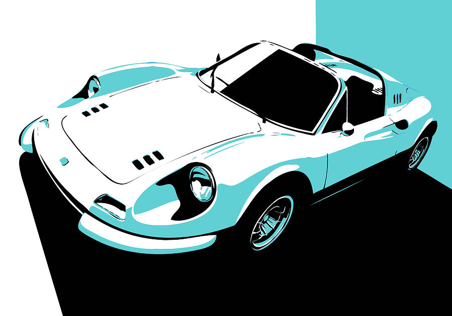 Car Digital Art - Ferrari Dino - Classic Italian Sports Car #14 by Thespeedart