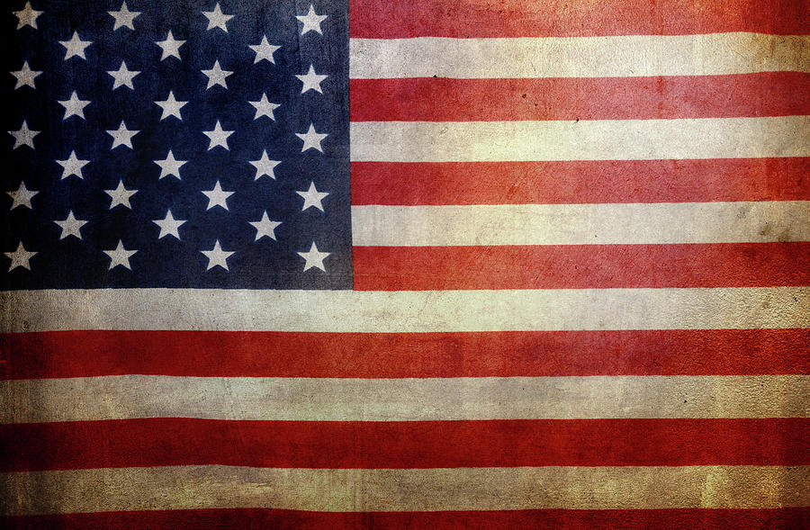 Grunge American flag #14 Photograph by Les Cunliffe