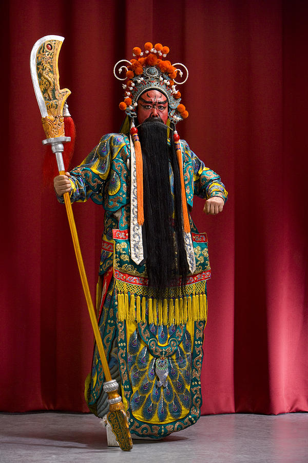 Guang Gong, Ancient Chinese General in Beijing Opera Costume, Represents Protection and Wealth #14 Photograph by Blue Jean Images