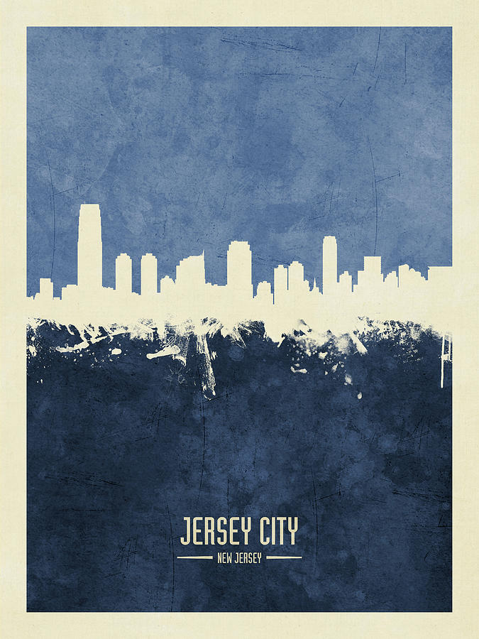 Jersey City Digital Art - Jersey City New Jersey Skyline #14 by Michael Tompsett
