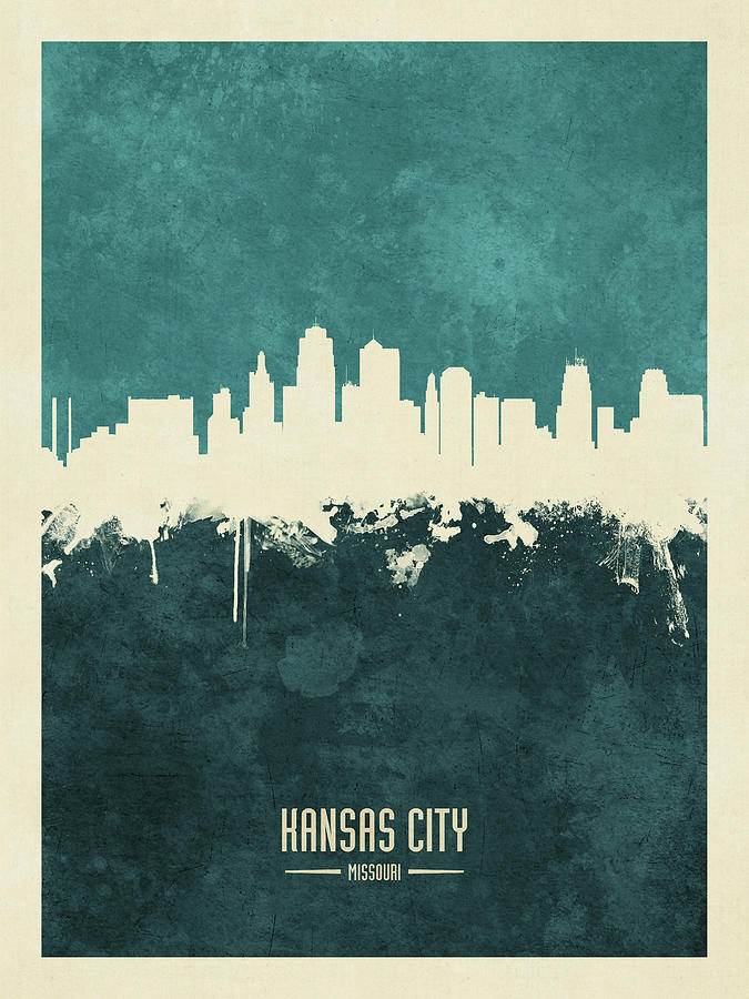Kansas City Digital Art - Kansas City Missouri Skyline #14 by Michael Tompsett
