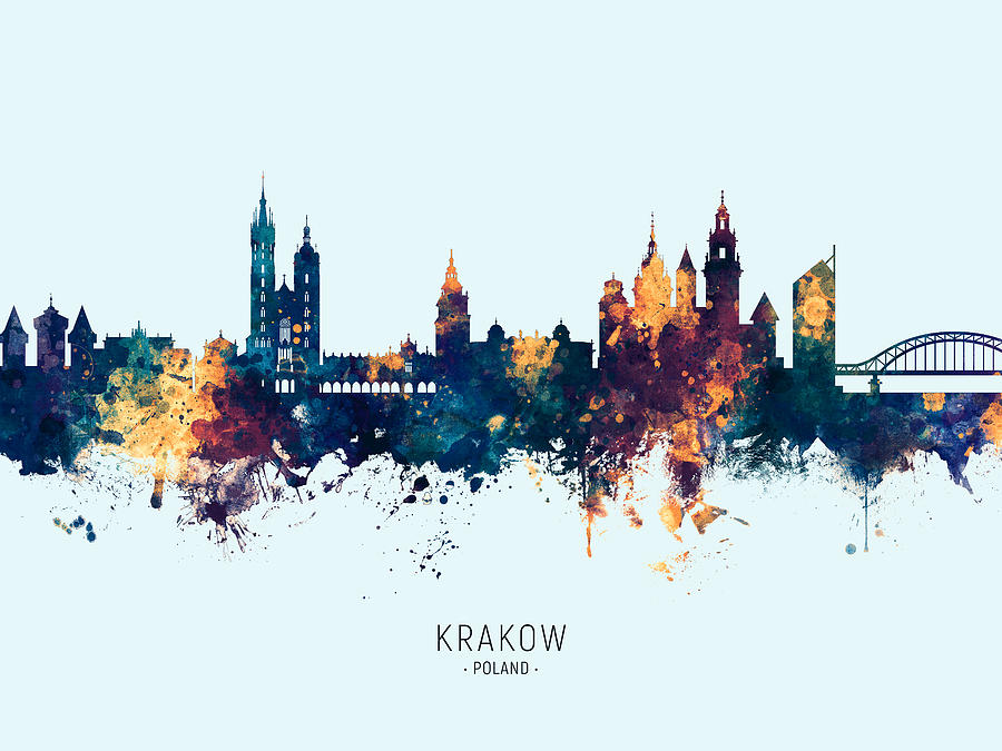 Krakow Poland Skyline #14 Digital Art by Michael Tompsett