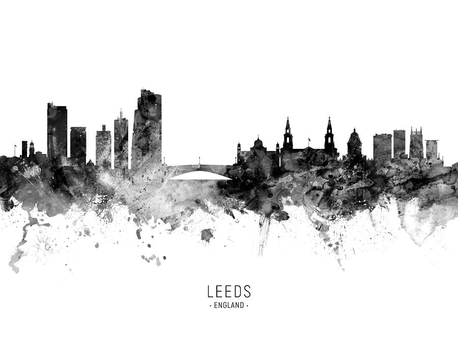 Leeds England Skyline #14 Digital Art by Michael Tompsett