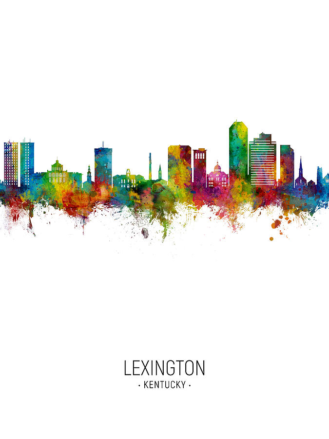 Lexington Digital Art - Lexington Kentucky Skyline #29 by Michael Tompsett