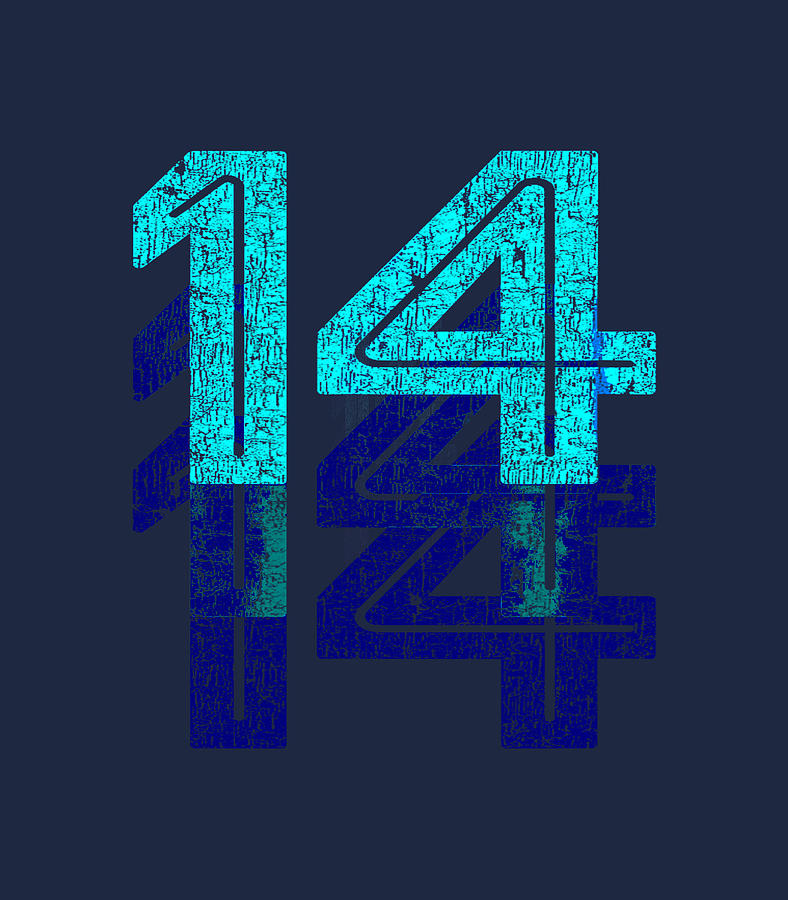 14 Lucky Number 14th Year Birthday Age Sports Team Digital Art by ...