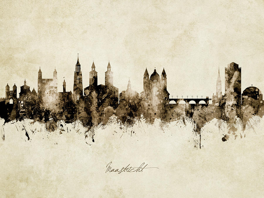 Maastricht The Netherlands Skyline #14 Digital Art by Michael Tompsett