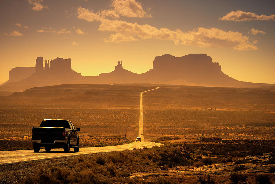 Transportation Photograph - Monument Valley Highway #12 by Alan Copson