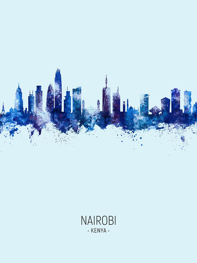 Nairobi Kenya Skyline #14 Digital Art by Michael Tompsett