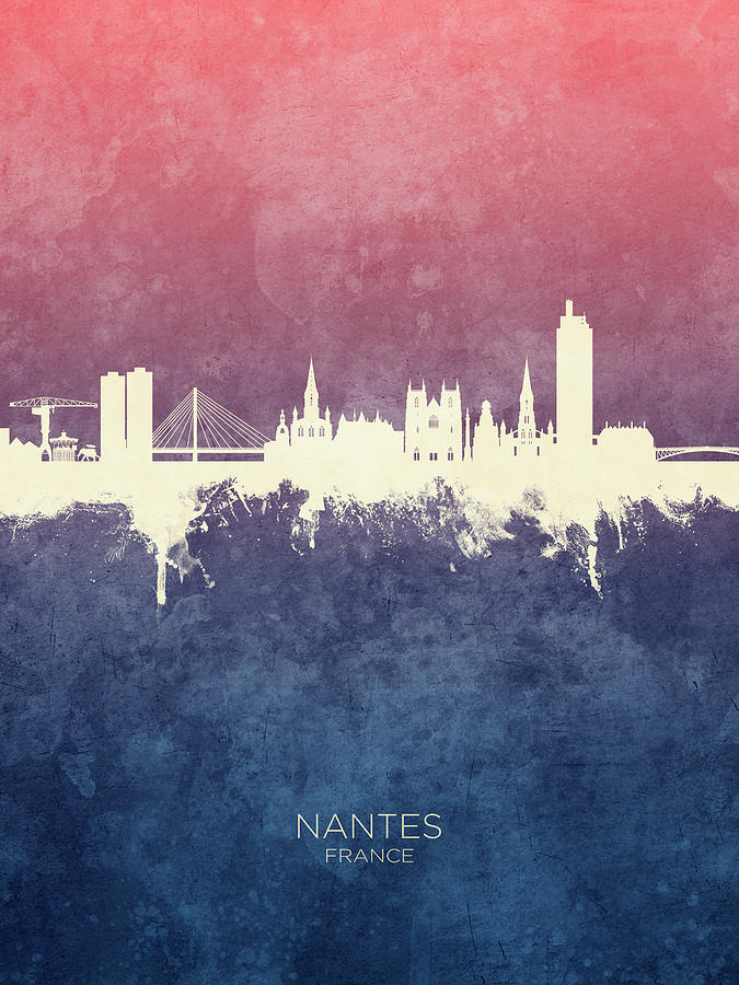 Nantes France Skyline #14 Digital Art by Michael Tompsett