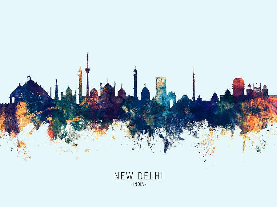 New Delhi India Skyline #14 Digital Art by Michael Tompsett