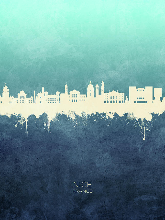 Nice France Skyline #14 Digital Art by Michael Tompsett