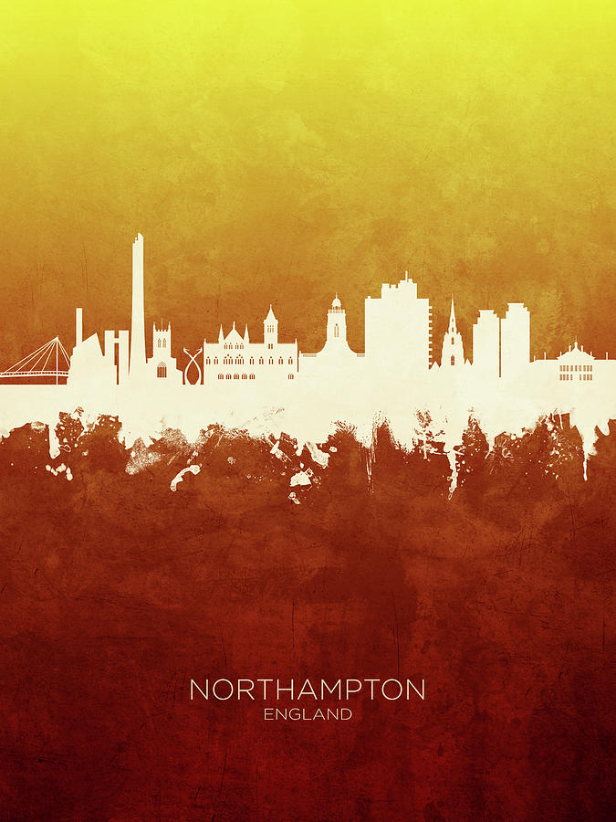 Northampton England Skyline #14 Digital Art by Michael Tompsett