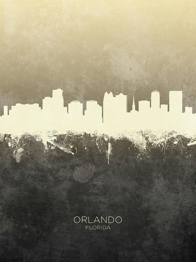 Orlando Florida Skyline #14 Digital Art by Michael Tompsett