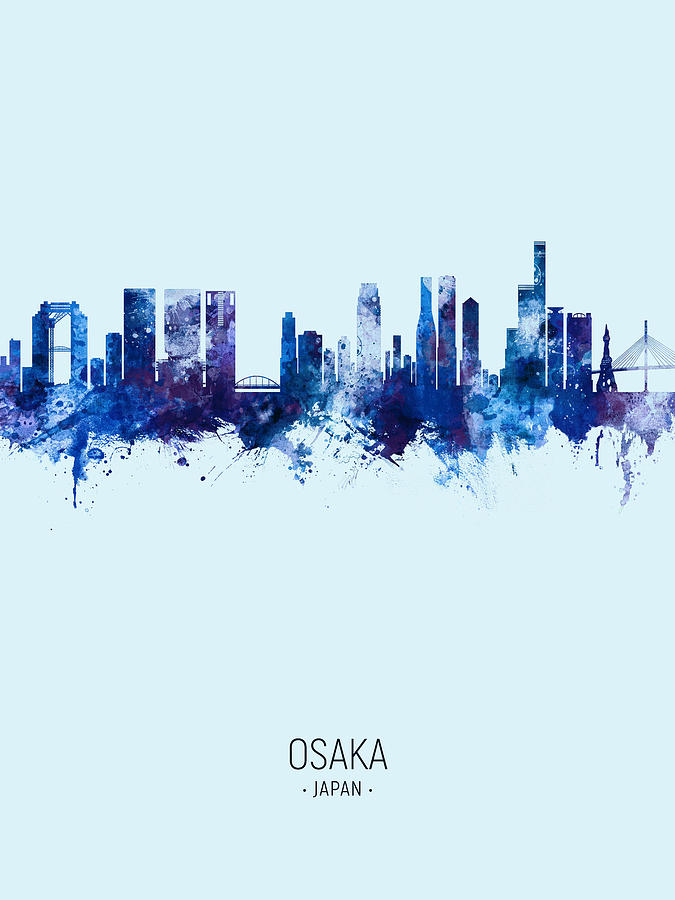 Osaka Japan Skyline #14 Digital Art by Michael Tompsett