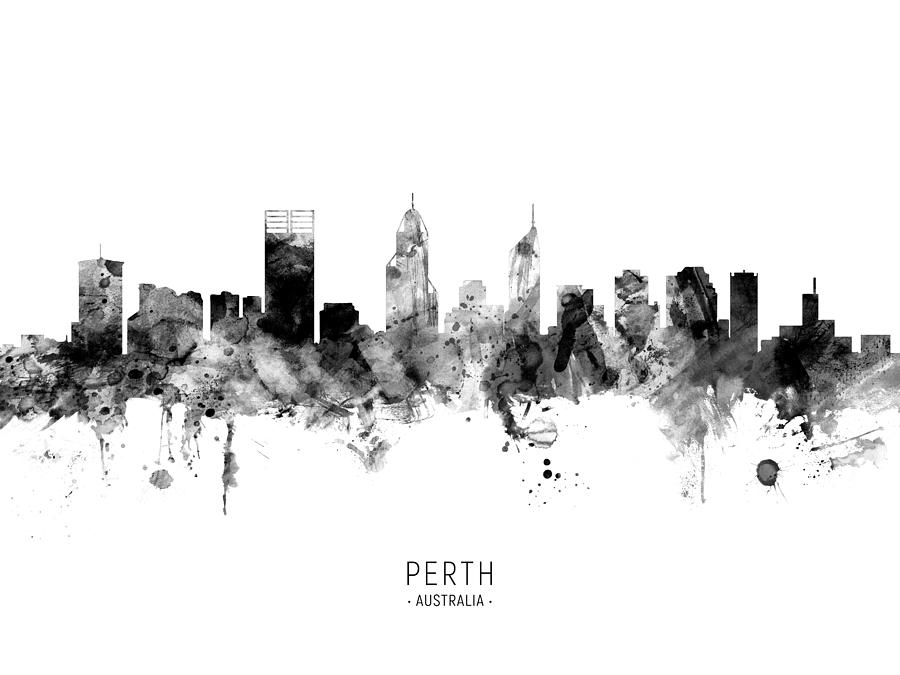 Perth Australia Skyline #14 Digital Art by Michael Tompsett