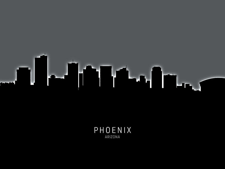 Phoenix Arizona Skyline #14 Digital Art by Michael Tompsett