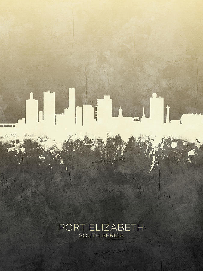 Port Elizabeth South Africa Skyline #14 Digital Art by Michael Tompsett