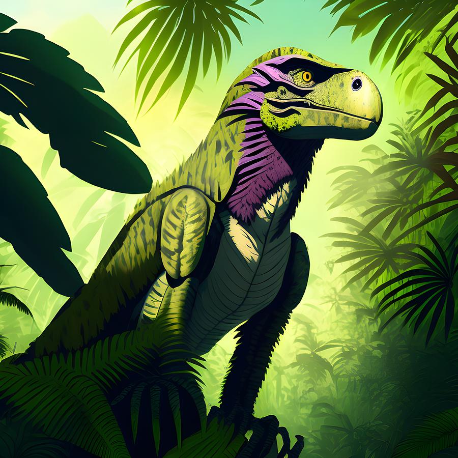 Raptor Dromaeosauridae Dinosaur, Generative AI Illustration Digital Art ...