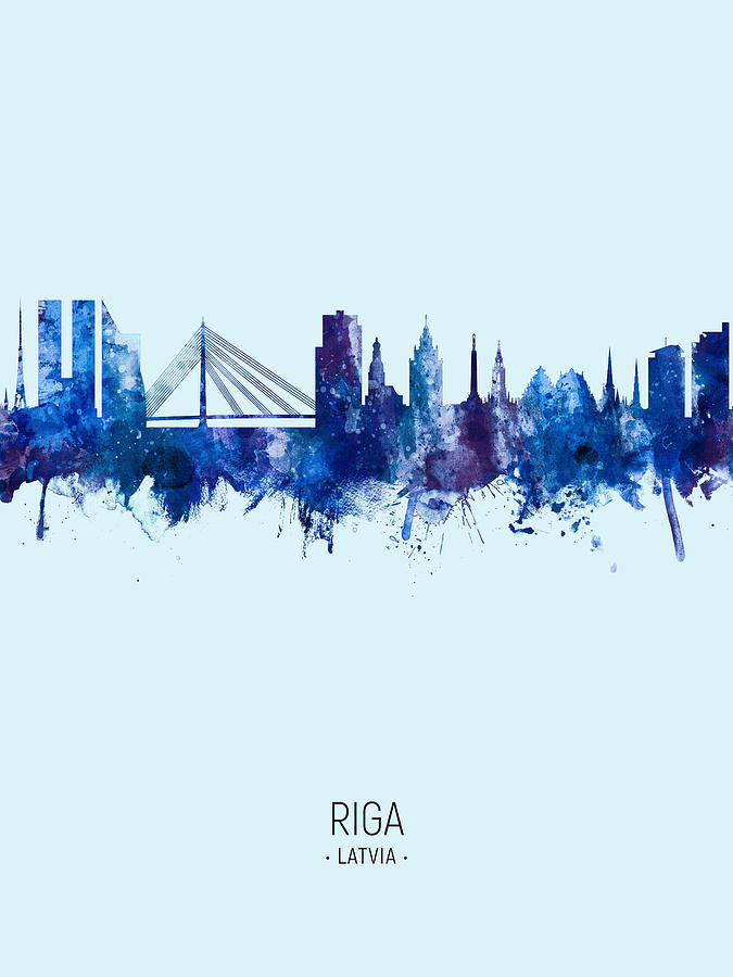 Riga Latvia Skyline #14 Digital Art by Michael Tompsett