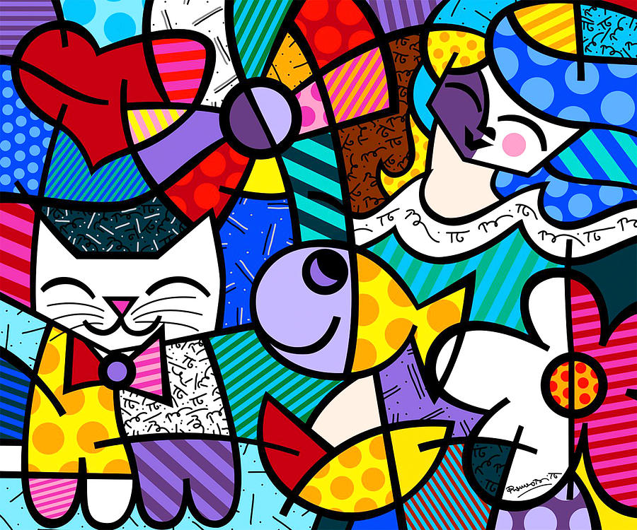Famous paintings art Romeo Britto vol IV canvas print canvas poster  furniture