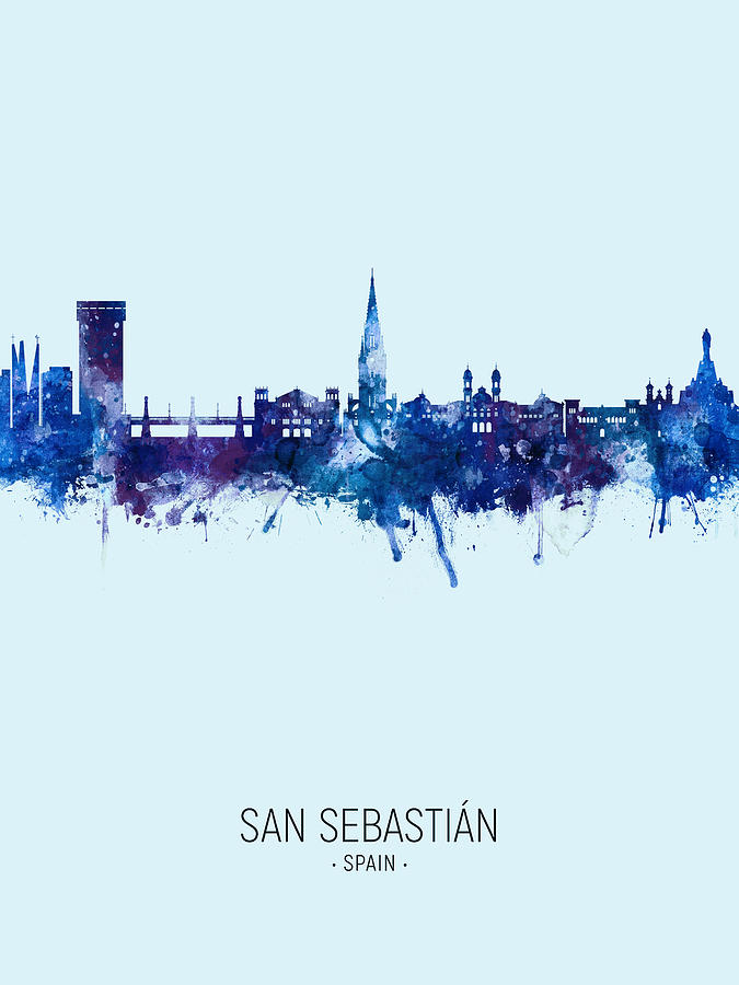 San Sebastian Spain Skyline #14 Digital Art by Michael Tompsett