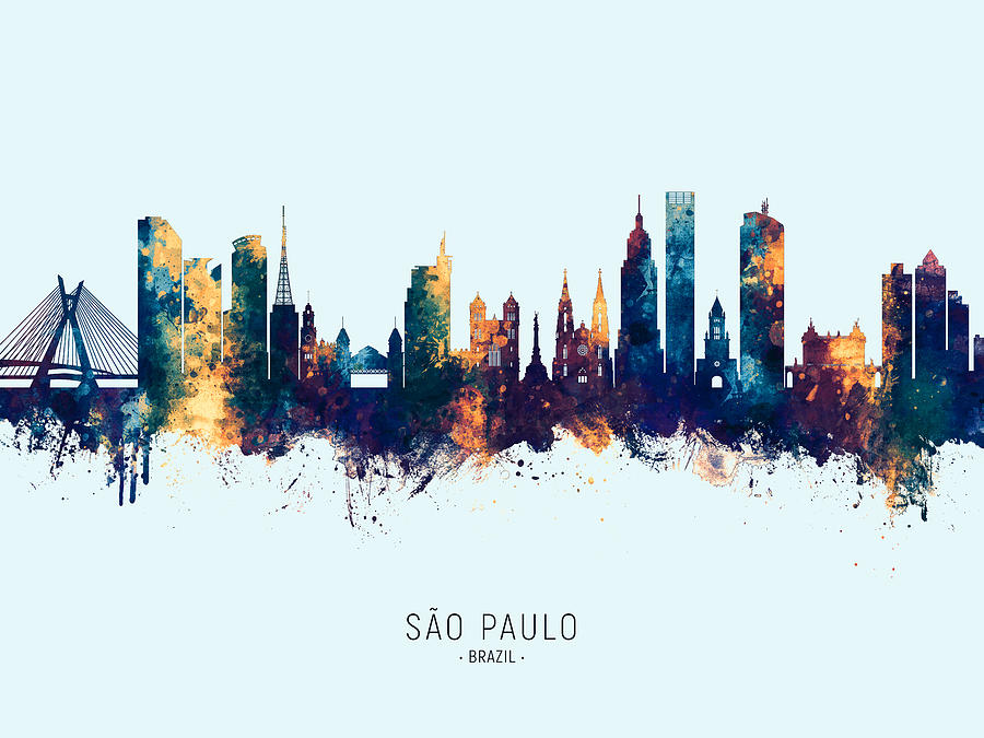 Sao Paulo Skyline Brazil #14 Digital Art by Michael Tompsett