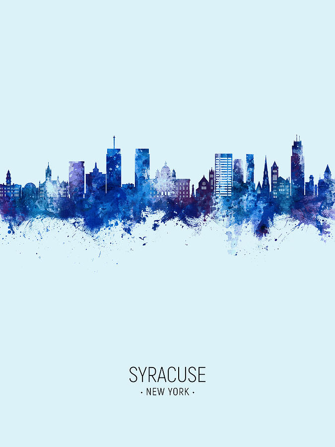 Syracuse New York Skyline #14 Digital Art by Michael Tompsett