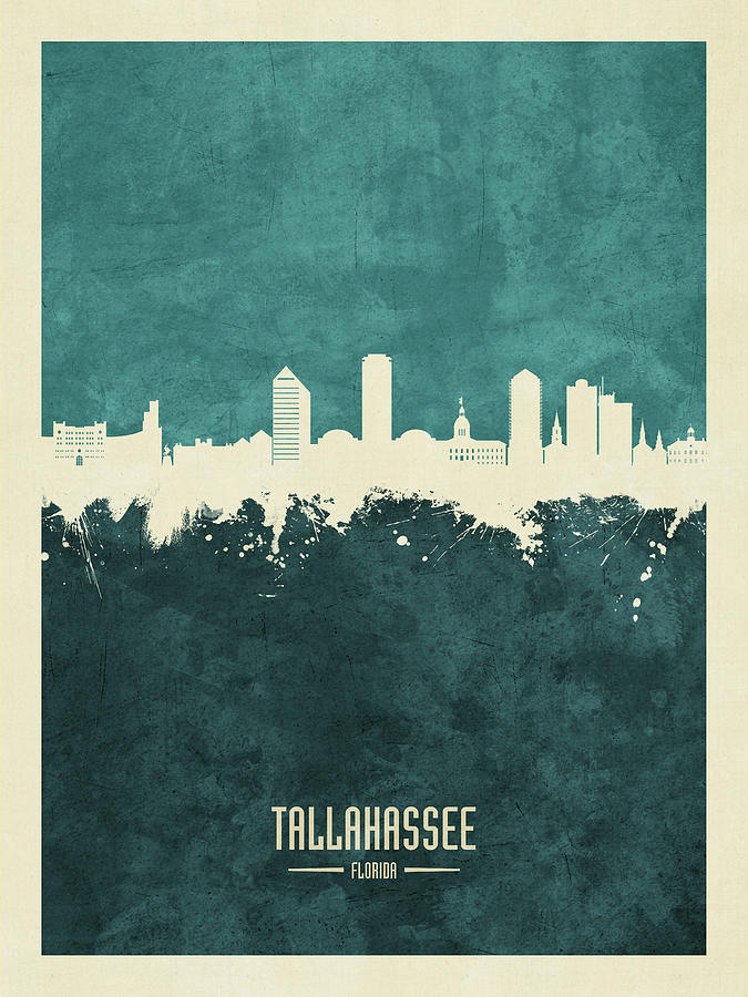 Tallahassee Digital Art - Tallahassee Florida Skyline #14 by Michael Tompsett
