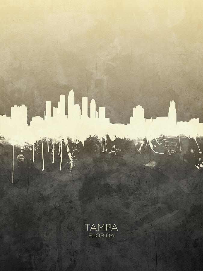 Tampa Florida Skyline #14 Digital Art by Michael Tompsett