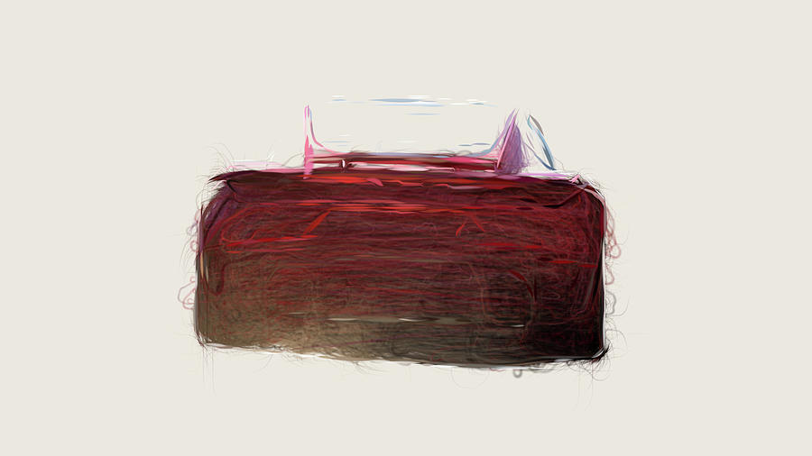 Tesla Roadster Car Drawing #14 Digital Art by CarsToon Concept