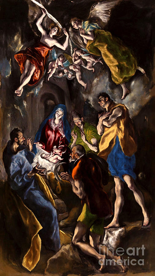 The Adoration of the Shepherds #14 Painting by El Greco