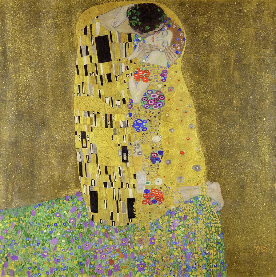 Gustav Klimt Painting - The Kiss #14 by Gustav Klimt